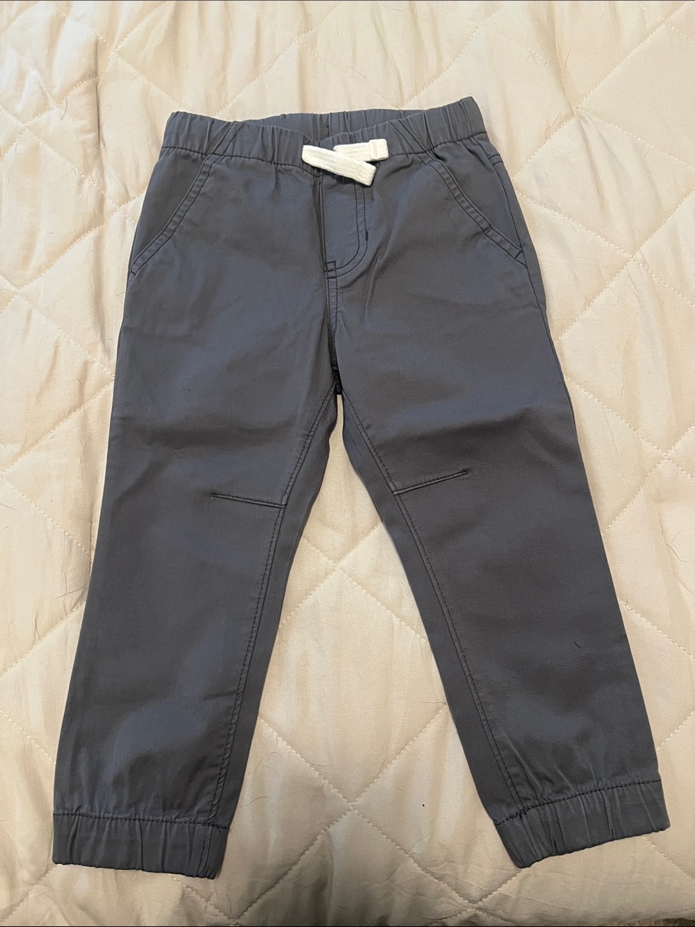 Cat & Jack Dark Gray Kids Jogger Pants with White Drawstring